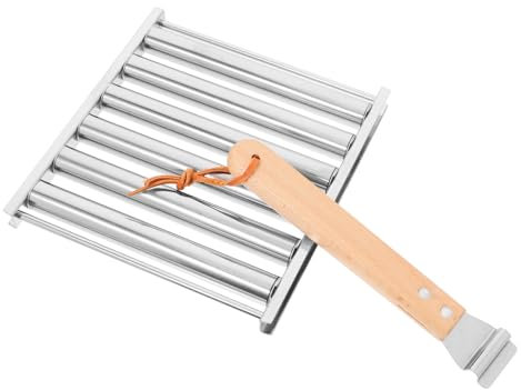 VINTORKY Edelstahl Hot Dog Roller Mit Holzgriff Multifunktionales Grillzubehör Für Würstchen Und Hot Dogs Für Bbqs Picknicks Und Familienfeiern