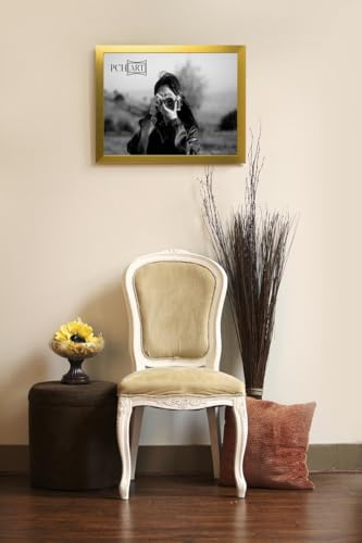 PCH[art] Bilderrahmen 'Aliyah' | Farbe: Gold Metall | Größe: 80x120 | 30mm Rahmenleiste im cleanen & trendigen Design