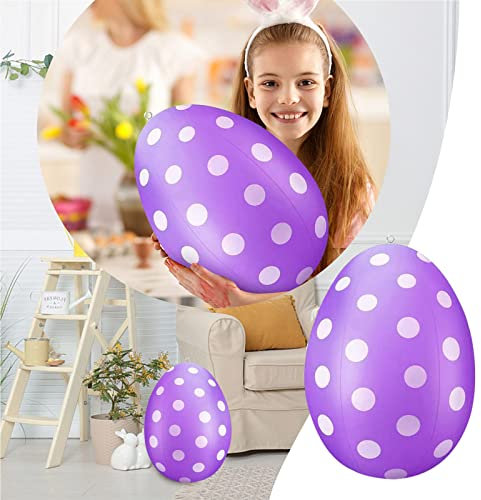 40 cm Osterei Ei | Riesige Plastikeier Deko | Osterdeko in schönen leuchtenden Farben | Ostereier zum Aufhängen | Ornament für Osterkörbchen Frühlingsdeko,Ostern Geschenke Kinder (Lila)