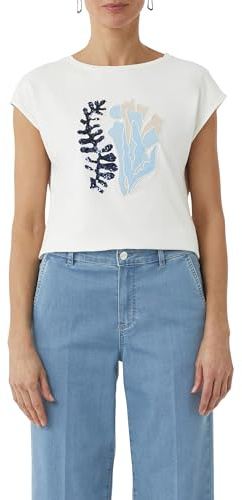 Comma Jersey-T-Shirt mit Pailletten und Artwork