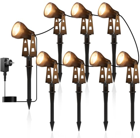 ZOTOYI Gartenstrahler LED Außen Wasserdicht IP68-26M LED Gartenbeleuchtung 8-IN-1 Warmweiß 400LM 24W Gartenleuchten für Saisonale Dekoration, ​Weihnachtsmärkte, Hochzeiten & Events Parks