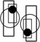YiYa 2 Stück Metall Wanddekoration Metall Geometrische Wanddekoration Schwarzes Minimalistische Vertikale Abstrakte Wandkunst für Zuhause Wohnzimmer Schlafzimmer (Geometrie)