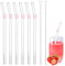 Glass Straws Reusable, 6 PCS Shatter Resistant Reusable Straw with 2 Cleaning Brushes, Eco Friendly Bent Straws Reusable Glass Straws Drinking for Smoothies Milkshake and Cocktail, 20cm (Heart)