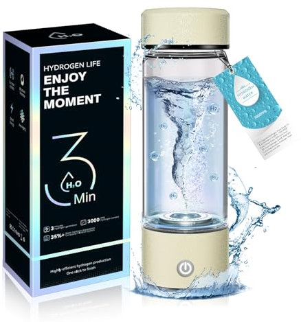 2025 Upgrade Hydrogen Water Bottle 8.0【3000 PPB (3X Standard) via SPE/PEM Tech】Hydro Water Bottle 100% Leak Proof【8-Hour Nanobubble Clustering - H₂ Persistence】NCE Nano-Electrolysis 99.99% H₂