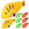 Yardwe Lot de 8 Poissons Jouets à Remonter en Plastique Animaux de Bain Poissons Nageurs Robotiques Jouets Colorés pour Garçon et Filles Piscine