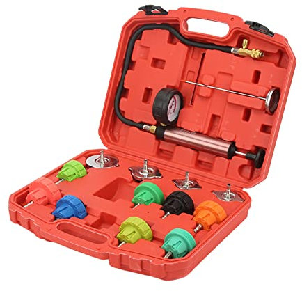 Akozon Tester de Fuga de Presión del Radiador de 14 Piezas 0 a 35PSL de Enfriamiento Portátil Fuga de Fuga Tester para el Vehículo