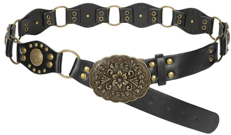 SUOSDEY Western Cowgirl Gürtel für Damen, breiter Vintage Taillengürtel für Kleid jeans im Boho-Stil