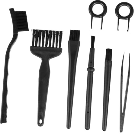 TOBBOMEY 8 teiliges Anti Aufladungs Reinigungsbürsten Set für Computer und Tastatur mit ergonomischem Griff kompakt waschbar langlebig für schnelle und präzise PC Reinigung unterwegs