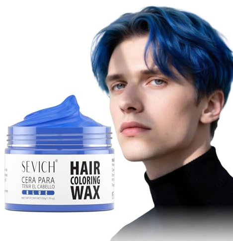 Sevich Tinte temporal azul para el cabello, 50 g, cubre el cabello gris con color natural, crema temporal para el cabello para Halloween, ingredientes suaves y no irritantes.