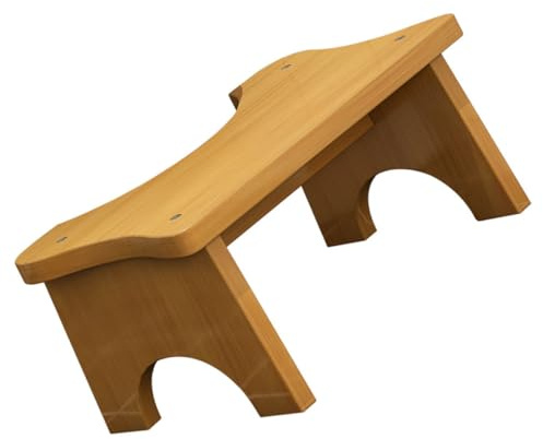 NUSITOU Tabouret de Toilette en Bois Naturel Stable, Marchepied Compact pour Garçon et Filles et Adultes, Repose-pieds Ergonomique Antidérapant pour Salle de Bain et Toilettes – 1 Pièce