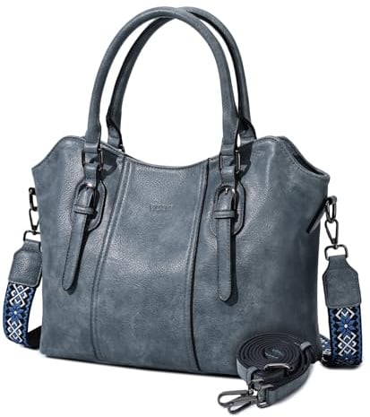 VASCHY Handtasche für Dame, Vegan Leder Hobo Taschen Top Griff Satchel Schulter Frauen Geldbörse Handtasche Geldbörse mit Crossbody Gitarrengurt