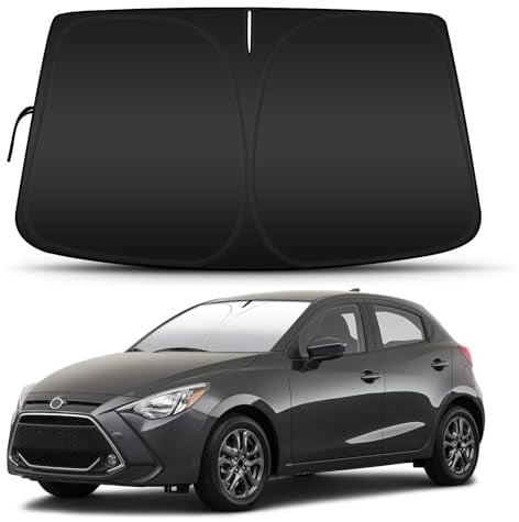 D-Lumina Parasol Coche Delantero para Accesorios Toyota Yaris 2020, Parasol para Parabrisas Delantero, Protector de Parabrisas de Coche contra los Rayos UV, Plegable y Portátil