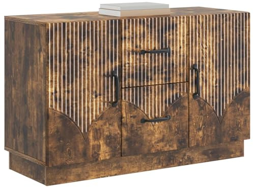 vidaXL Sideboard Geräucherte Eiche 89 x 34,5 x 57 cm Holzwerkstoff, Lösungen für Wohnraum-Storage, moderner Sideboard, große Ablage für saisonale Dinge, praktisches Design, Möbel