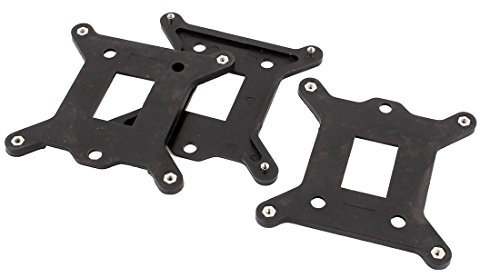 sourcing map Plastic CPU Heatsink Cooler Fan Holder Bracket Backplate 3pcs Black