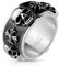 Autiga Herrenring Edelstahl Totenkopf Skull Keltisches Kreuz Spinner Drehring Silber 64 - Ø 20,57 mm