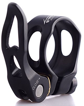 Upanbike Fahrradsattelstützen-Klemme aus Aluminiumlegierung, hohler Schnellspanner, 31,8 mm, 34,9 mm, runder Clip, Schwarz, 34,9 mm