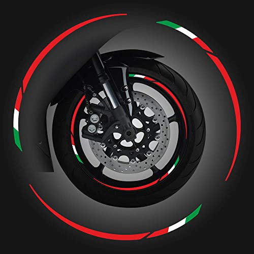 4R Quattroerre.it 10398 Wheel Rim Tiras adhesivas para Llantas Moto Kit Componible Rojo, Italy