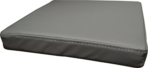 Quattro Meble Grau Echtleder Sitzkissen Lederkissen Sitzpolster fur Sessel Stuhle Bank doppelt genähtes Echt Leder Kissen Sitzauflage Auflage (35 x 35 cm)