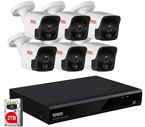 5MP Überwachungskamera Set Outdoor, 6Stk. 5MP PoE IP Bullet Kamera Überwachung Aussen und 8CH 2TB HDD NVR für 24/7 Videoüberwachung, PIR Personen-/Fahrzeugerkennung, Klare 30M IR Nachtsicht, 2TB HDD