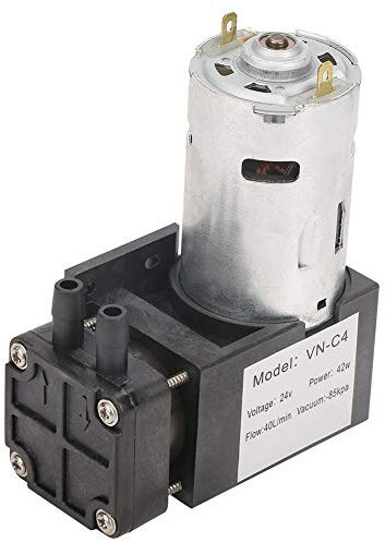 Oilless Vacuum Pump,DC24V Mini Small Oilless Vacuum Pump -85KPa Flow 40L/min for Gas Air,DC 24V mini oil-less vacuum pump,High-performance oil-less lubrication material,High efficiency,Low noise