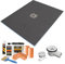 1400 x 900 x 25mm Rectangular Shower Tray with Centre Drain and Tanking Kit