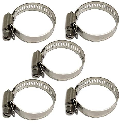 5 Pcs Hose Clamp in 304 Stainless Steel Clip for Soft Pipe with Outer Diameter Range 21-38mm, Clip Width 12mm, Sturdy and Rust Resistant Duct Clamp