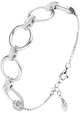 Armband Silber rhodiniert Elise besetzt mit weißen Zirkonia, Sterling-Silber, Zirkonia