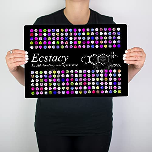 Digital Pharaoh MDMA Ecstacy Formula RAVE Culture inspiriertes Kunstwerk Metall Kunstwerk Poster (A3)