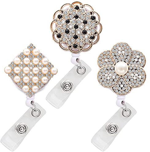 Porte-badge rétractable avec pince crocodile pour infirmière, mignonne pince pour badge d'identité, cordon de 61 cm (multicolored-38)