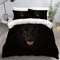 AOYNP Bettwäsche 135x200 Schwarzer Hund 3D Druck Weiche Mikrofaser Bettwäsche Set Kinder Jungen Mädchen Kawaii Haustiere Welpe Bettbezüge mit ReißVerschluss und 2 Kissenbezug 80x80cm