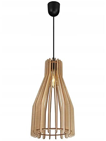 Light-Home Timber Hängelampe aus Holz und Metall - Esstischlampe Industrial für Kuche und Esszimmer - Pendelleuchte über Esstisch Schwarz/Braun - Einzigartige Form II