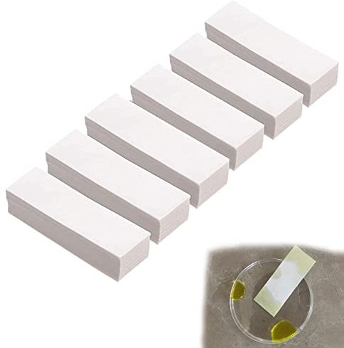 TINGWEN 600 pezzi di carta filtrante di qualità cromatografia, carta da laboratorio, filtro per esperimenti, 28 x 75 mm, per laboratori chimici, aule, scuola, pigmento, separazione ed esperimenti