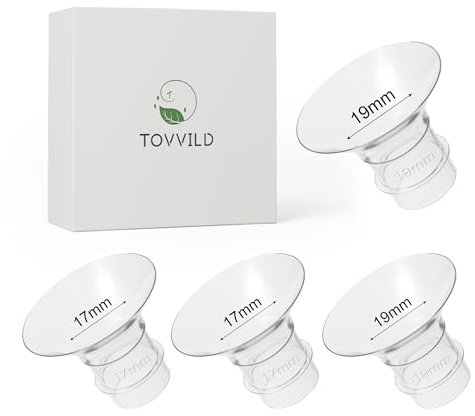 TOVVILD Flange Inserts17mm 19mm Suitable for Medela, Elvie 24mm Shields/Flanges, Compatible with S9/S9pro/S12/S12pro Wearable Breast Pump, Reduce Nipple Down to 17mm/19mm, 4pcs