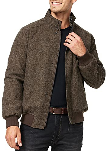 Indicode Herren Bob Winterjacke aus 50% Wolle | Herrenjacke Jacke Männer Dark Sand, XXL