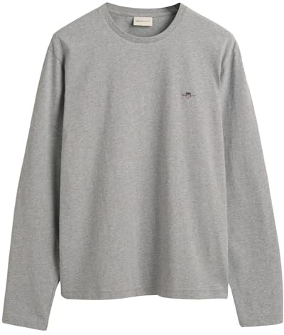 GANT Reg Shield LS Men's T-Shirt, Grey, 3XL