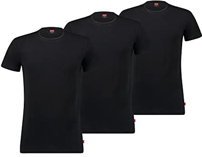 Levi's V-Neck 3p T-Shirt Camiseta, Black, L (Pack de 3) para Hombre