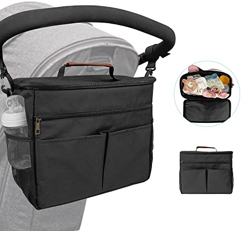 Pram Buggy Organiser Bag Stroller Storage unctional with Cup Holders Large Capacity multifunktional Universal for Pushchair Buggy