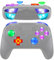 eXtremeRate DTFS LED Tasten Kit für Switch Pro Controller, 9 Modi 6 Bereiche Leuchttasten Thumbsticks D-Pad ABXY Trigger Buttons Upgrade V2 LED Flexkabel Licht Knopf Zubehör für Switch Pro–Transparent
