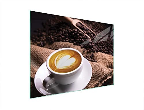 DarHaus Copri piano cottura induzione 70x52 cm copertura per piano cottura in vetroceramica 1 pezzi universale per piastre di cottura paraspruzzi tagliere in vetro temprato, Caffettiera