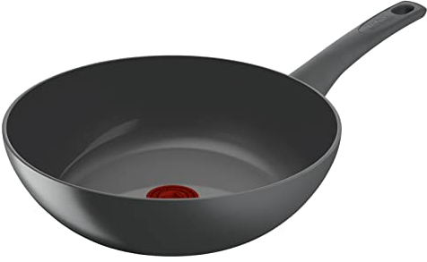 Tefal Wok Pan | Renewal 28 cm Non-Stick Ceramic Coating Wok Fry Pan |Eco-Designed |Recycled |Healthy Cooking |Thermo-Signal™ |Safe |Made in France|Induction Compatible| 2 Years Warranty | C4261953