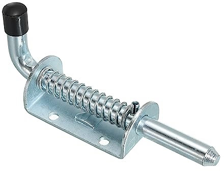 PATIKIL Spring Loaded Latch Pin 4.72, Iron Security Latch Sliding Barrel Bolt Latch Lock for Gate Door Shed Window