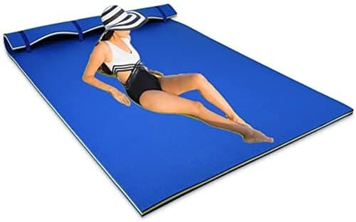 Splash Pool Float Wasserdecke Matratze Schwimmbad Schaum Schwimmende Matratze Glatte, Weiche, Bequeme Wasserpolster-Bettmatte Zum Sonnenbaden,Blau,3,5 M X 1,5 M X 3,3 cm,HaoAMZ