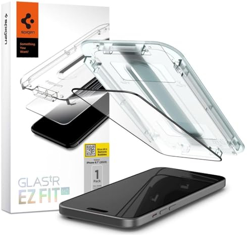 Spigen GLAS.tR EZ FIT Full Cover HD Conçu pour iPhone 15 Protecteur d'écran en verre trempé de qualité supérieure