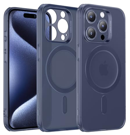 ESR for iPhone 15 Pro Max Case, Compatible with MagSafe, Military-Grade Protection, Resists Yellowing and Scratches, Magnetic Phone Case for iPhone 15 Pro Max, Zero Series, Frosted Blue