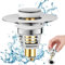 Il MIglior Tappo Lavandino Bagno, Tappo Bidet Universale di scarico in Acciaio inossidabile per vasca da bagno Pop up meccanico, lavabo, cucina, Brand Made in Italy