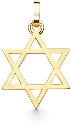EDELIND David Stern Anhänger Kettenanhänger Davidstern 585/14K Gelbgold Echtgold Schmuckstück Damen Herren Goldanhänger für Kette mit Schmuck Geschenkbox