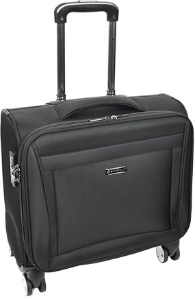 A1 FASHION GOODS Pilotenkoffer mit 4 Rädern, leicht, TSA-Schloss, Kabinengröße, Reise-Business-Tasche, Crew, Schwarz , S, Softcase Pilotenkoffer auf Rollen