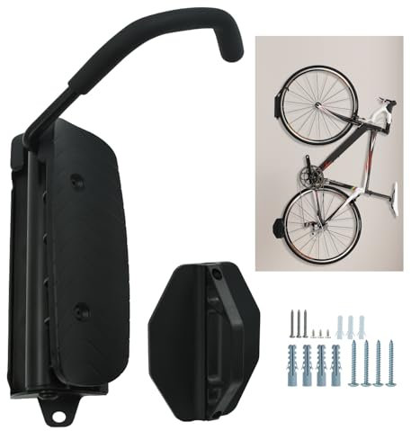 AolKee rastrelliera biciclette, portabici da terra, ganci per biciclette da muro supporto bici da muro per bicicletta, appendi bici da muro garage per garage, confezione da 1
