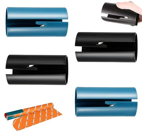 4 Stück Geschenkpapier Schneider,Gift Wrap Cutter Mini Tragbare mit Eingebetteten Klinge,Weihnachten Geschenkpapier Cutter für Ostern, Geburtstage, Valentinstag, Eid, Schulanfangszeit, Abschlusszeit
