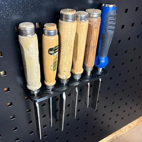 Güde Wandhalterung für Stechbeitel, Metall, Schwarz, Werkzeughalterung, Werkstatt, Heimwerkerprojekte, Breite: 30mm